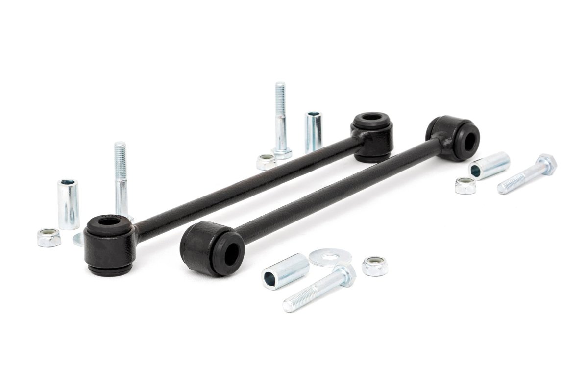 Jeep Wrangler Sway Bar Links - Rear - Rough Country - 6 Inch Lift - Black - '07-'10